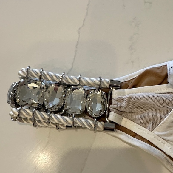 Beach Bunny White Bikini Bottom with Crystal Details - Picture 3 of 8